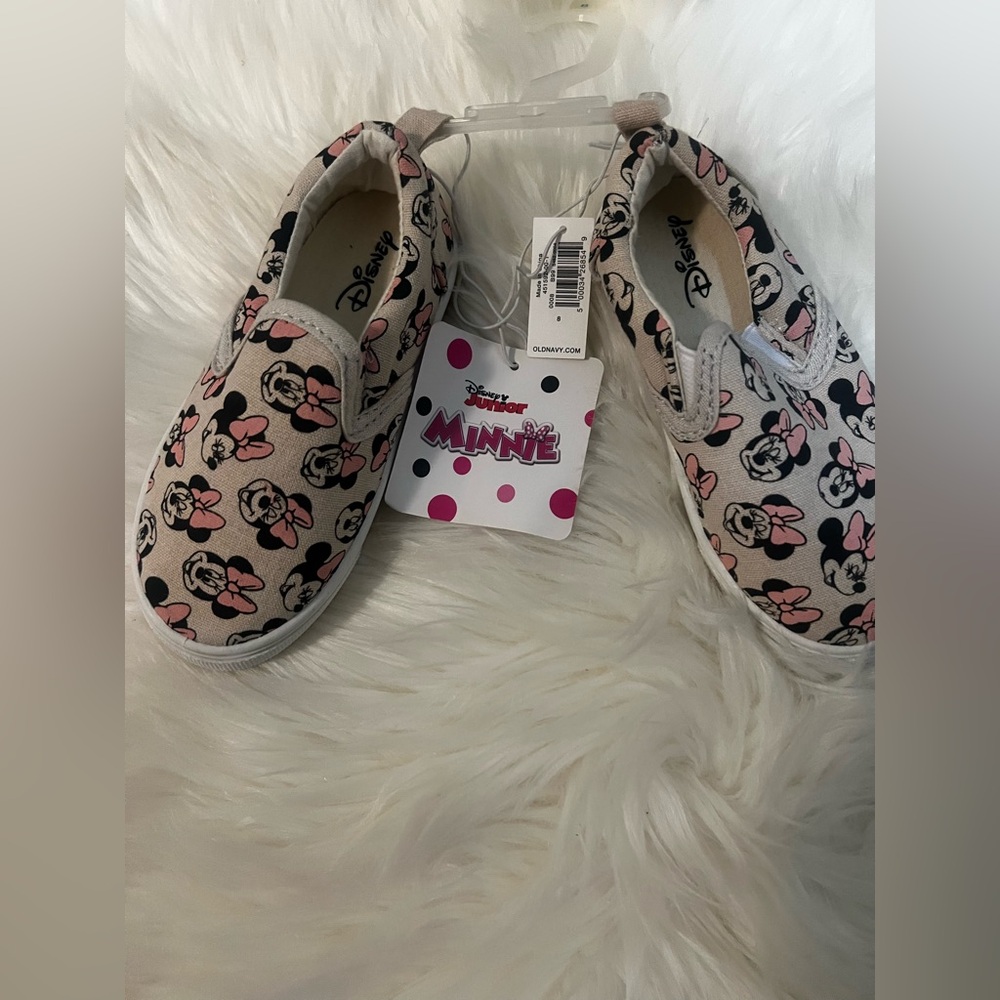 Disney Minnie Mouse Pink and Black Canvas from Old Navy Shoes size 8